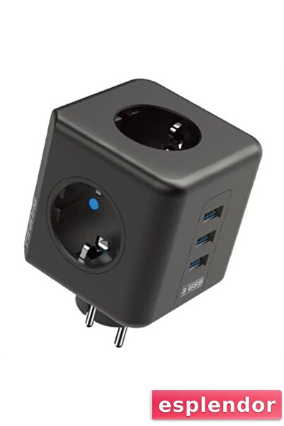 esplendor Heat Resistant Cube Socket with Thermal Current Protection and Chil...