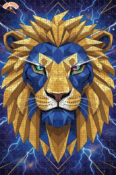 Esranın Dünyası The Lion King's Dazzling Energy Geometric Double-Layer Framed...