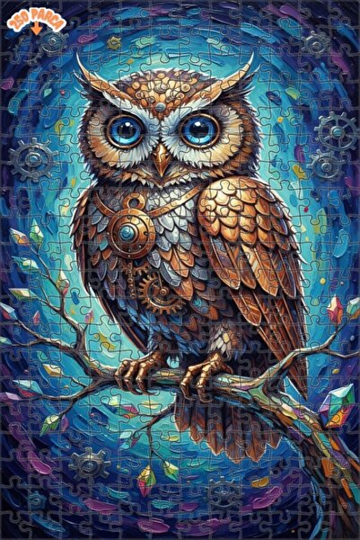 Esranın Dünyası Buhara Owl Art Double-Layer Framed Wooden Puzzle 250 Pieces 3...