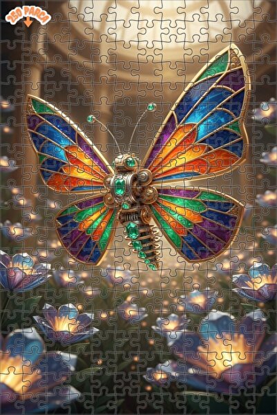 Esranın Dünyası Mystical Butterfly Victorian Art Wooden Puzzle Double-Layer F...