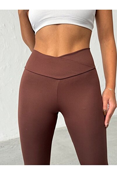 FORMO Women's Extra High Cross Belt Waist Scuba Fabric Stretchy Sports Casual...