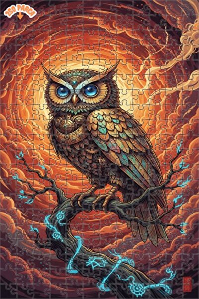 Esranın Dünyası Mystical Owl Double-Layer Framed Wooden Puzzle 250 Pieces 30X30