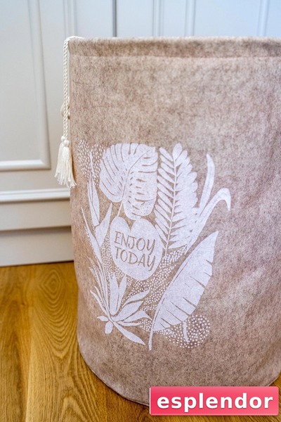 esplendor سلة منظم متعددة الأغراض مزينة بشراشيب مع حقيبة ومقبض -03631