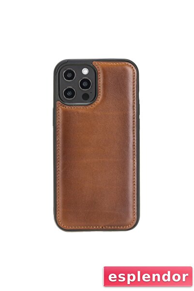 esplendor iPhone 12 Pro Max Compatible Leather Back Cover Rst2Ef Tan