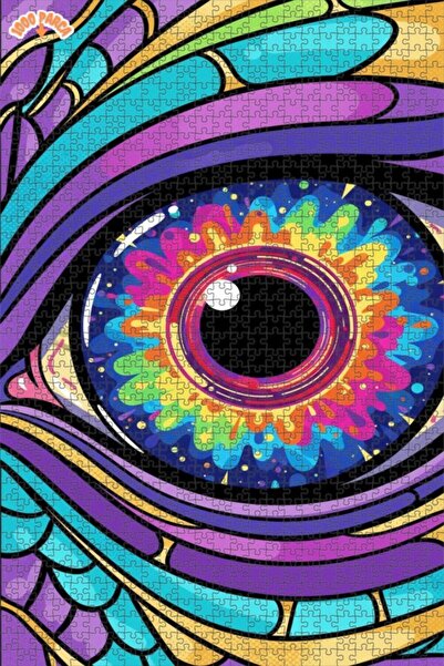 Esranın Dünyası Magic Eye Design Double-Layer Framed Wooden Puzzle 1000 Piece...