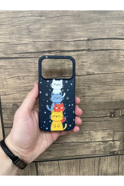 YZGOLDEN Velvet-Colored Cat Printed Phone Case Compatible with iPhone 17 Pro