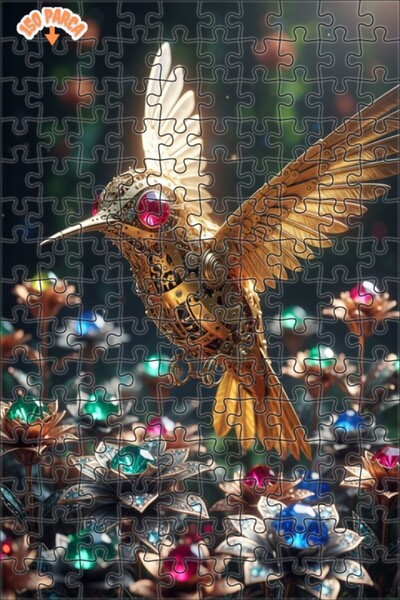 Esranın Dünyası Golden Mechanical Hummingbird Jewelery Garden 150 Pieces 20X30