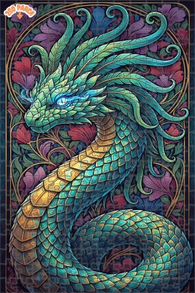 Esranın Dünyası لغز خشبي مؤطر بطبقتين من فن التنين السحري 250 قطعة 30x30