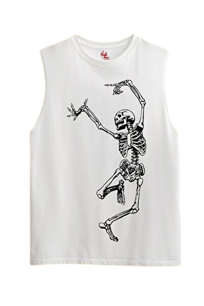 Rabona Fashion Μπλουζάκι/Φανέλα Unisex με στάμπα Rock Skeleton (Προαιρετικό)