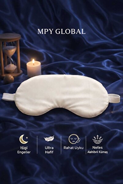 MPY GLOBAL %100 Organik Pamuk Saten Uyku Bandı , Yoga Göz Bandı