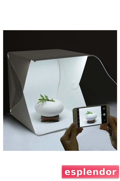 esplendor 20 x 20 CM Profesyonel Stüdyo Led Işıklı Çift Sıra Ürün Fotoğraf Çe...