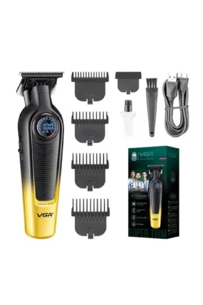 VGR Rechargeable Hair Clipper, Black Gold - V-196