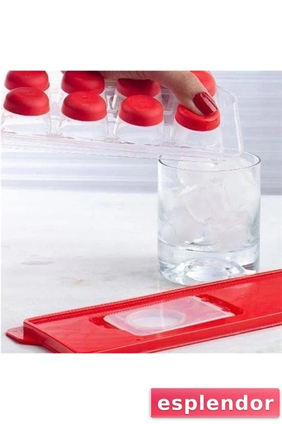 esplendor 12 Pieces Non-Stick Silicone Based Plastic Cube Ice Mold with Lid