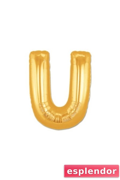 esplendor Gold Foil Letter U Balloon 1 Meter