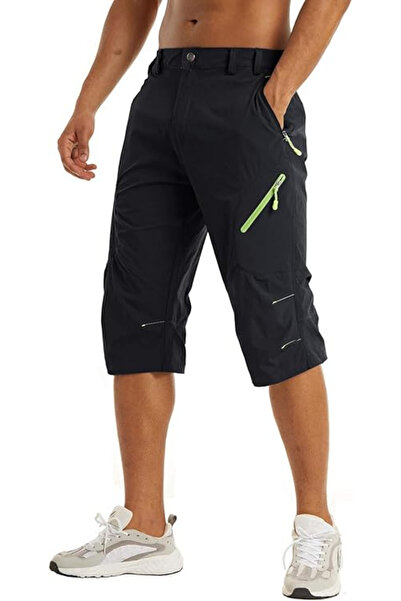 Kefitevd Dark Grey 3/4 Sport Pants for Men, Lightweight, Breathable, 3XL