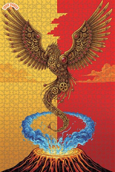 Esranın Dünyası Mechanical Phoenix Double Layer Framed Wooden Puzzle 1000 Pie...