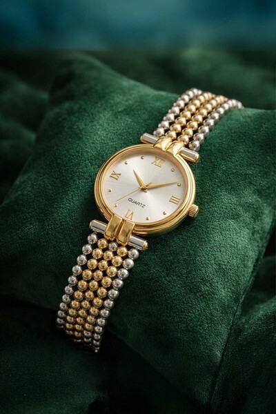 İnogge Shelin Women's Steel Watch Gold Vintage Round Case Luxury Elegant Styl...