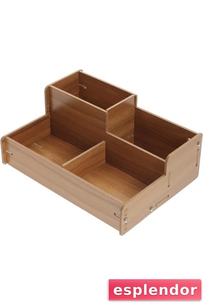 esplendor صندوق منظم سطح الطاولة الخشبي