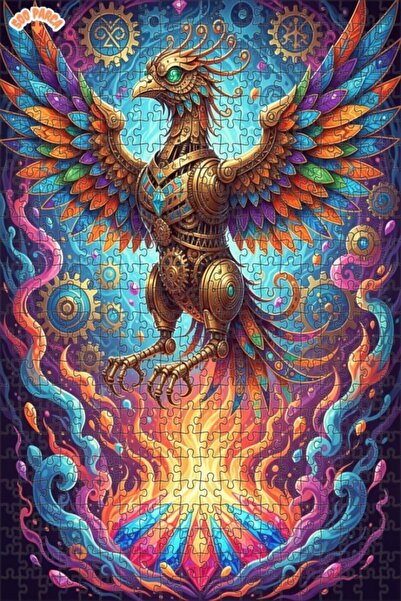 Esranın Dünyası Mechanical Phoenix Fire Dance Double-Layer Framed Wooden Puzz...