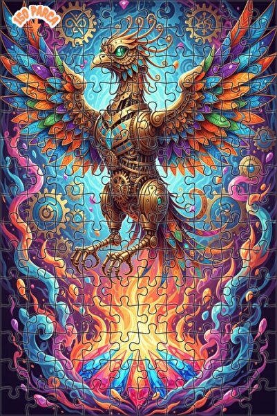 Esranın Dünyası Mechanical Phoenix Fire Dance Double-Layer Framed Wooden Puzz...