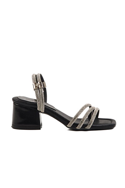 Aspor Black Stoned Girl's Sandals