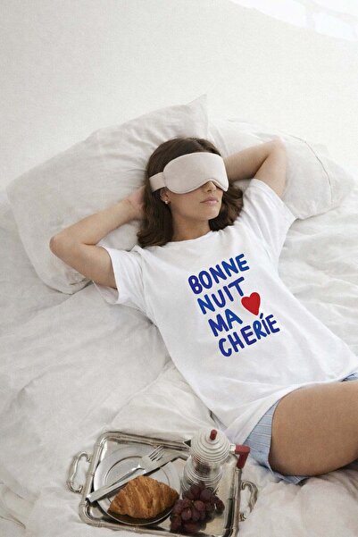 Monila Kadın Premium Kumaş Yazı Baskılı Oversize T-shirt