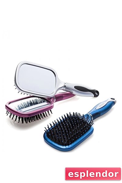 esplendor Special Gear Professional Mirrored Hair Brush Mirrored Comb