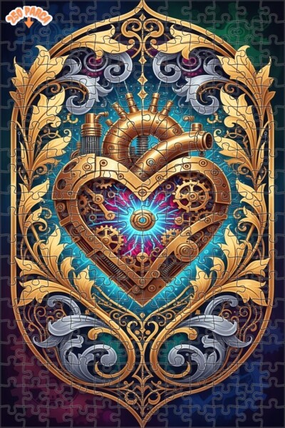 Esranın Dünyası Double-Layer Framed Steampunk Heart Wooden Puzzle 250 Pieces ...