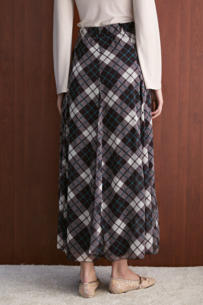 Melike Tatar Plaid Patterned Skirt 32-2730
