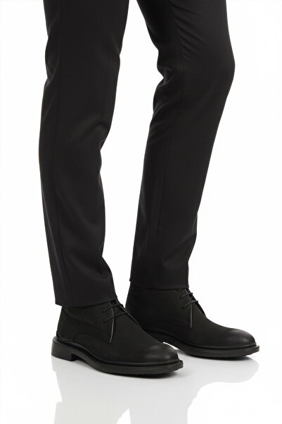 Aspor Black Lace-Up Genuine Leather Men's Classic Boots
