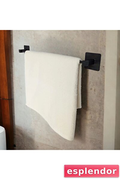 esplendor حامل مناشف أسود ذاتي اللصق