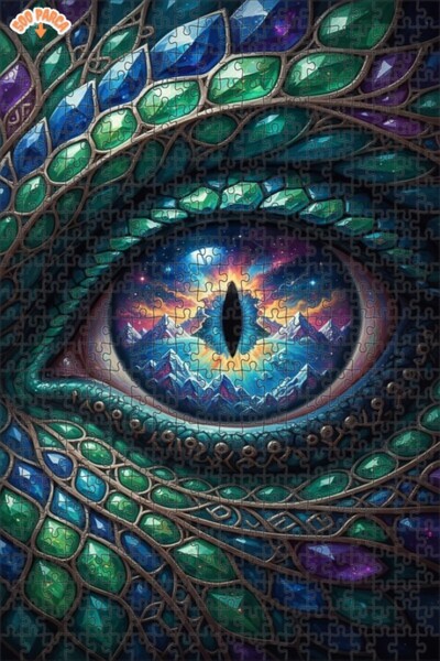 Esranın Dünyası Mysterious Dragon Eye Watercolor Look Wood Puzzle 500 Pieces ...