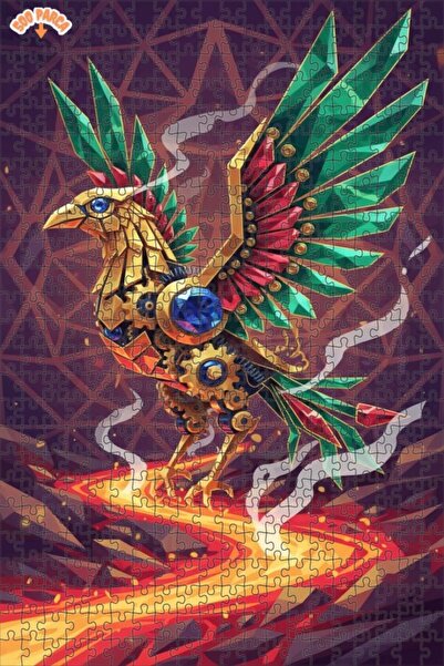 Esranın Dünyası لغز خشبي ميكانيكي على شكل طائر الفينيق بإطار مزدوج الطبقات 50...