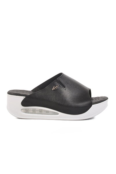 Aspor Black Women's Wedge Heel Slippers