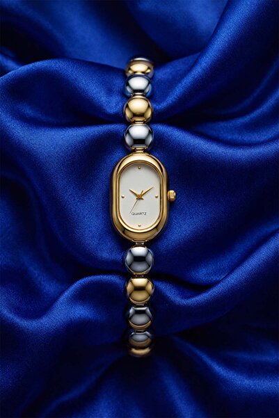 İnogge Minimal Oval Case Elegant Multi-Colored Stone-Look Women's Wristwatch ...