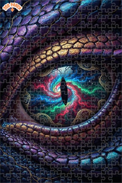 Esranın Dünyası لغز خشبي على شكل عين التنين بمظهر المجرة الكونية، مزدوج الطبق...