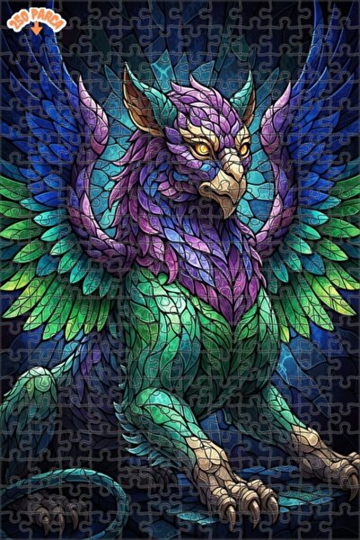 Esranın Dünyası لغز خشبي بتصميم زجاجي ملون من ميستيك جريفون 250 قطعة 30x30