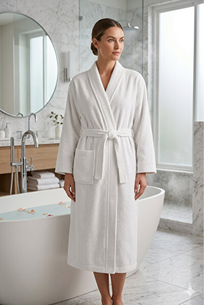 MELONIE Tokyo Series Waffle Collared Kimono Bathrobe