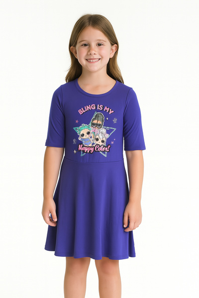 FOR GIRLS Girls’ Cartoon Print Casual Dress