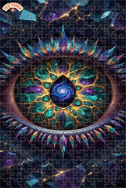 Esranın Dünyası Eye of Infinity Art Printed Double-Layer Framed Wooden Puzzle...