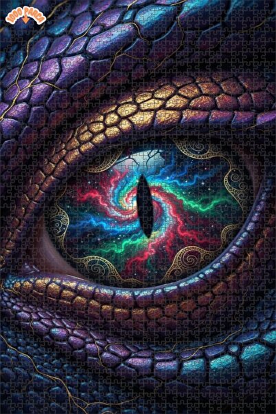 Esranın Dünyası Dragon Eye Cosmic Galaxy Oil Painting Lookalike Double-Layer ...