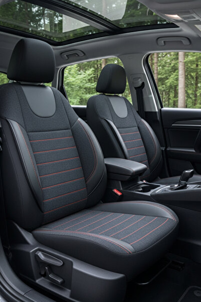 SM OTO KILIF مجموعة كاملة من أغطية مقاعد السيارات العالمية المصنوعة من قماش ا...