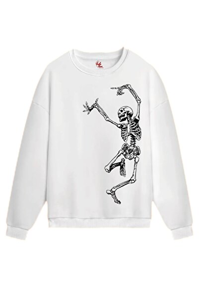 Rabona Fashion Rock Skeleton Printed Sweatshirt / Hoodie (Optional)