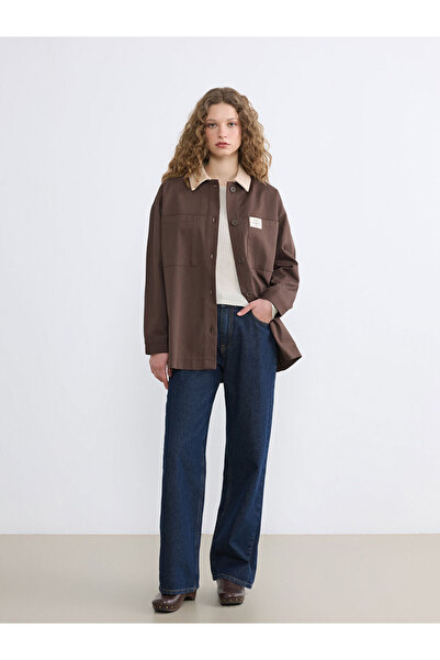 LC Waikiki Contrast Collar Oversized Women's Jacket
