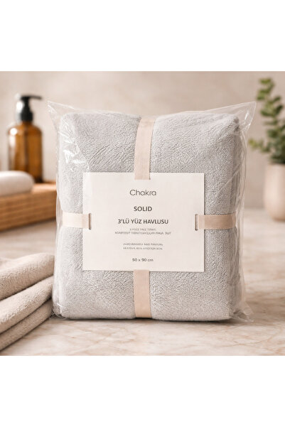 chd-store Chakra 3-Piece Face Towel, 50X90 %40 Bamboo %60 Cotton