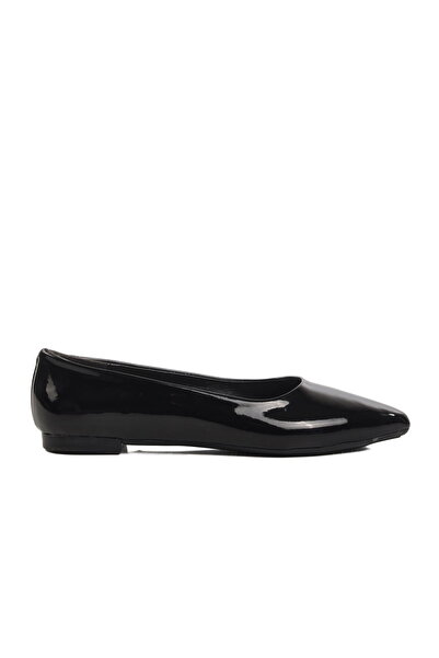 Aspor Black Patent Leather Lightweight Thin Sole Women's Ballerinas