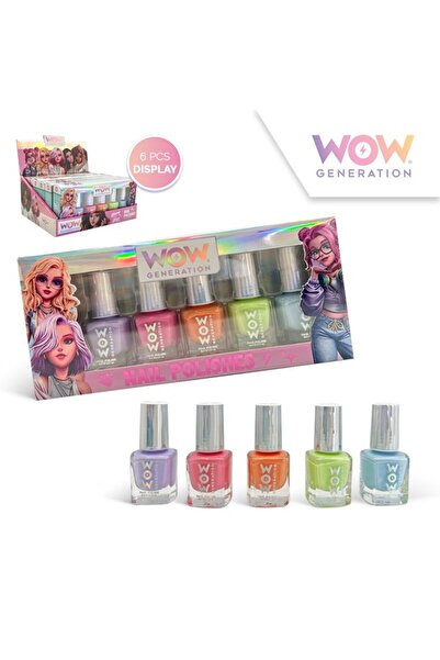 PopŞeker WoW Generation Çocuk Oje Seti - 5’li Pastel & Işıltılı Simli Seri