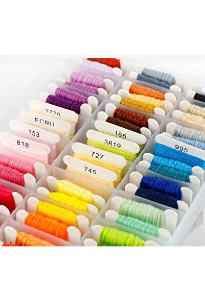 atlas hobi Kutulu Muline İp Kanaviçe Nakış İpi Seti 80 Renk