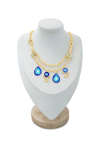 Ramaria Atelier Dual Chain Charm Pendant Necklace