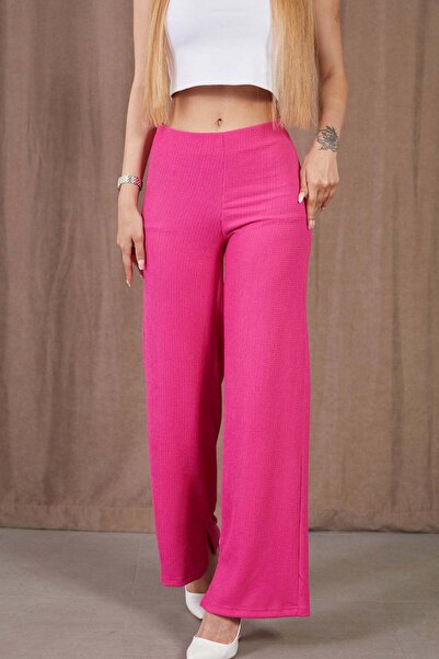 zenne Slit Wrinkled Fabric Trousers with Cuffs Pink